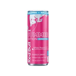 Red Bull Summer Edition Sugarfree Energy Drink White Peach 80mg Caffeine - 8.4 Fl. Oz.