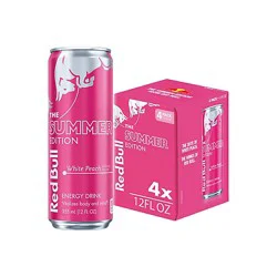 Red Bull Summer Edition Energy Drink White Peach 114mg Caffeine - 4- 12 Fl. Oz.