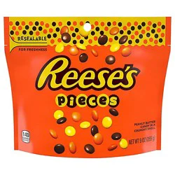 Reeses Pieces Peanut Butter Candy In A Crunchy Shell Stand Up Bag - 9 Oz