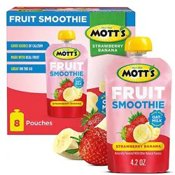 Mott's Fruit Smoothie Strawberry Banana Pouches - 8 - 4.2 Oz