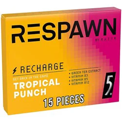 Respawn Tropical Punch Sugar Free Chewing Gum Pack - 15 Count