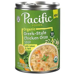 Pacific Foods Organic Greek Style Chicken Orzo Soup With Lemon And Herb - 16.1 Oz
