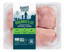 Farmer Focus Organic Halal Boneless Chicken Thighs - Lb