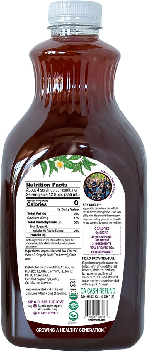 slide 7 of 9, Uncle Matts Organic Black Tea Unsweetened - 52 Fz, 52 fl oz