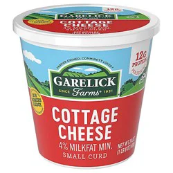 Garelick Farms Cottage Cheese 4% Small Curd , 24 Oz - 24 Oz