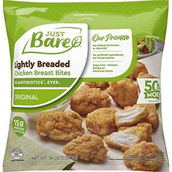 Just Bare Lightly Breaded Chicken Breast Bites 36 Oz - 36 Oz