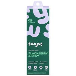 Twyst Wellness Powder Blend Straw Blackberry Mint 6ct Box - 6-2.5 Gr