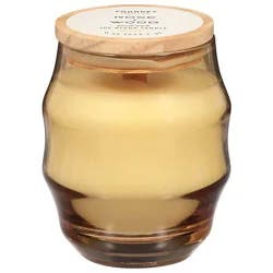 9 Oz White Curvy Tinted Glass With Flat Wood Lid Rose Wood - 9 Oz