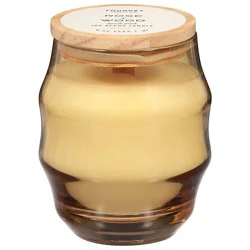 9 Oz White Curvy Tinted Glass With Flat Wood Lid Rose Wood - 9 Oz