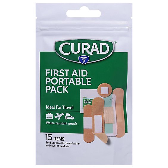 slide 1 of 1, Curad Portable First Aid Kit - 15 Ct, 15 ct