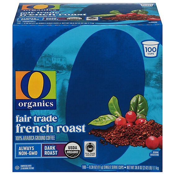 slide 1 of 1, O Organic French Roast Coffee Pods 100 Ct - 100 Ct, 100 ct