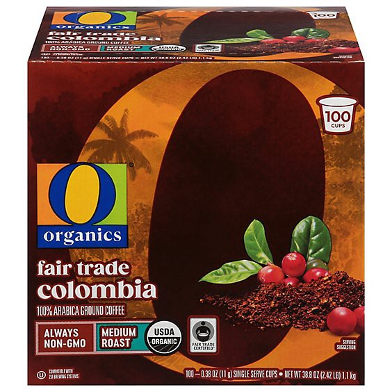slide 1 of 1, O Organic Colombia Coffee Pods 100 Ct - 100 Ct, 100 ct