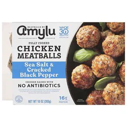 Amylu Sea Salt Cracked Black Pepper Chicken Meatballs 10 Oz - 10 Oz