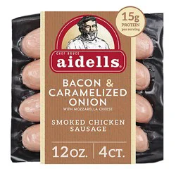 Aidells Bacon & Caramelized Onion With Mozzarella Cheese Smoked Chicken Sausage 12 Oz - 12 Oz
