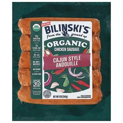 Bilinski's Organic Cajun Style Andouille Chicken Sausage 12 Oz - 12 Oz