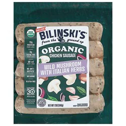 Bilinski's Organic Wild Mushroom With Italian Herbs Chicken Sausage 12 Oz - 12 Oz