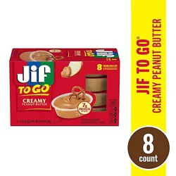 Jif To Go Creamy Peanut Butter 8 Count 1.1 Ounce - 8-1.1 Oz