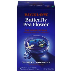 Bigelow Butterfly Pea Flower Vanilla Midnight, Herbal Tea, Tea Bags, 18 Ct - 18 Ct