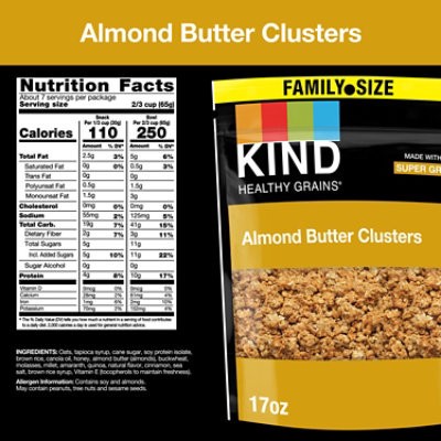 slide 1 of 1, Kind Healthy Grains Almond Butter 10g Protein Granola - 17 Oz, 17 oz