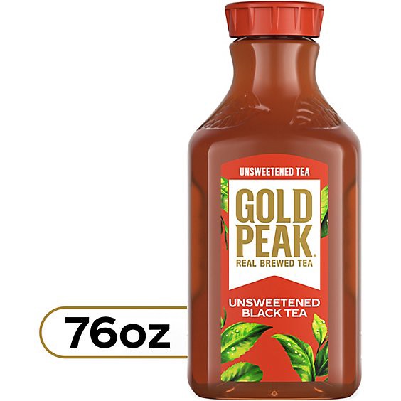 slide 1 of 1, Gold Peak Unsweetened Black Tea Bottle, 76 Fl Oz - 76 Fz, 76 fl oz
