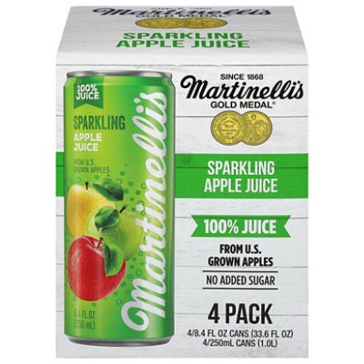 slide 1 of 1, Martinelli's Sparking Apple Juice - 4-8.4 Fz, 4 ct; 8.4  fl oz