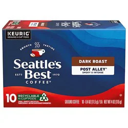 Seattles Best Coffee Ground Dark Roast Smooth Post Alley Blend 10 Count Pods - 4 Oz