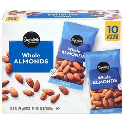 Signature Select Raw Whole Almonds Multipack 10 Bags 1 Oz - 10-1 Oz