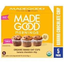 Made Good Banana Choc Chip Oat Cups - 6.15 Oz