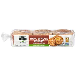 Open Nature English Muffins 100% Whole Wheat - 15 Oz