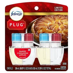 Febreze Plug Refills, Limited Edition Baked Cinnamon Apples - 2-.87 Fl. Oz. - 2-.87 Fz