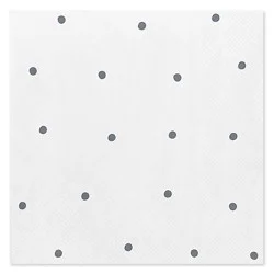 American Greetings Silver Polka Dots Lunch Napkins - 20 Count
