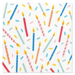 American Greetings Birthday Candles Beverage Napkins - 20 Count