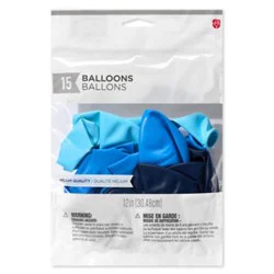 American Greetings Assorted Shades Of Blue Balloons - 15 Count