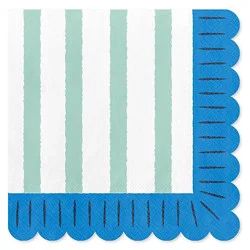 American Greetings Light Green Stripes Beverage Napkins - 20 Count