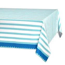 American Greetings Horizontal Green Lines Plastic Table Cover - Each