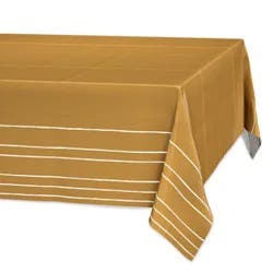 American Greetings Gold With White Striped Plastic Table Cover - Each