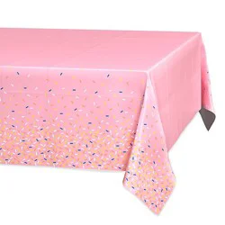 American Greetings Pink With Colorful Sprinkle Plastic Table Cover - Each