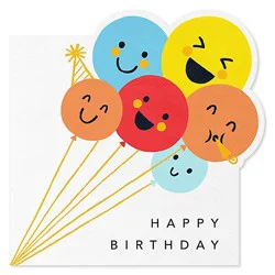 American Greetings Smiley Balloons Birthday Lunch Napkins - 20 Count