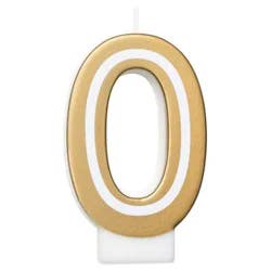 American Greetings Number 0 Gold Birthday Number Candle - Each