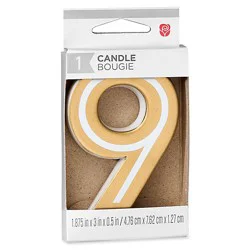 American Greetings Number 9 Gold Birthday Number Candle - Each