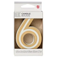 American Greetings Number 6 Gold Birthday Number Candle - Each