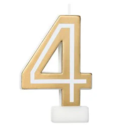 American Greetings Number 4 Gold Birthday Number Candle - Each