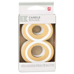 American Greetings Number 8 Gold Birthday Number Candle - Each