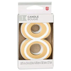 American Greetings Number 8 Gold Birthday Number Candle - Each