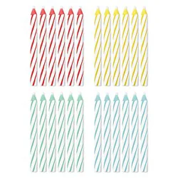 American Greetings Green/yellow/red/blue Colors Spiral Birthday Candles - 24 Count