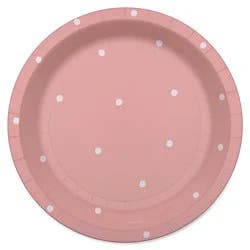 American Greetings Polka Dots On Pink 7" Paper Plates - 10 Count