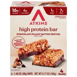 Atkins Chclte Peanut Butter Pretzel Bar - 6.77 Oz