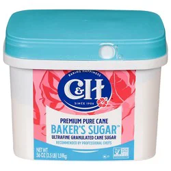 C&h Pure Cane Ultrafine Granulated Baker's Sugar 3.5 Lb. Tub - 3.5 Lb