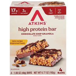 Atkins High Protein Choc Chip Grnla - 4-1.69 Oz