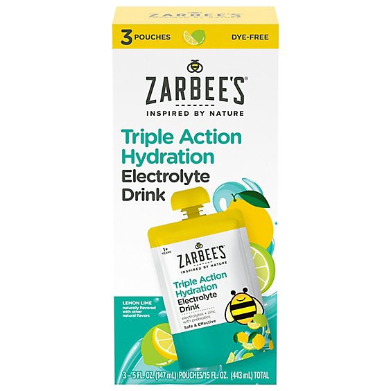 slide 1 of 1, Zarbees Triple Action Hydration Lemon-Lime 3 X 5oz - 15 Fz, 15 fl oz